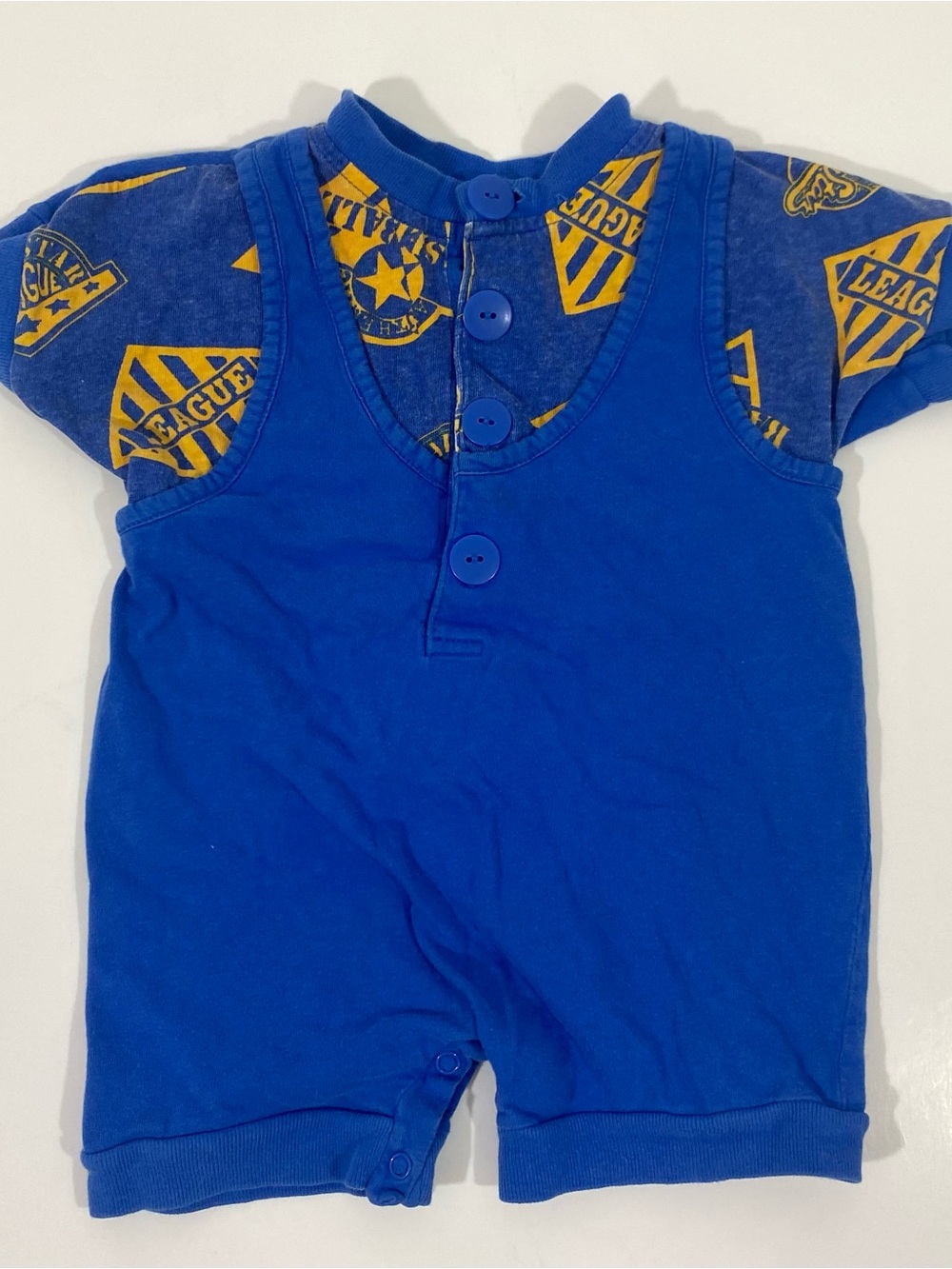 Boy’s Vintage 90’s Baby Gitano Blue Cotton Romper 12 Months